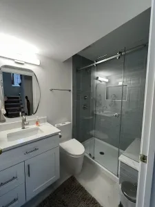 basement bathroom design in Arlington